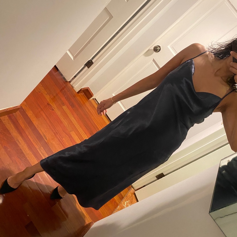 Banana Republic Silk Dark Emerald Green Dress.